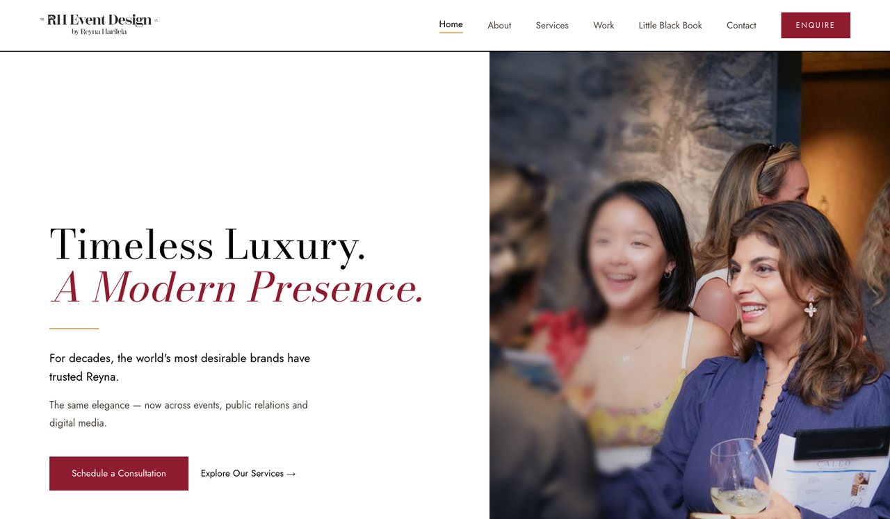 RH Event Design website